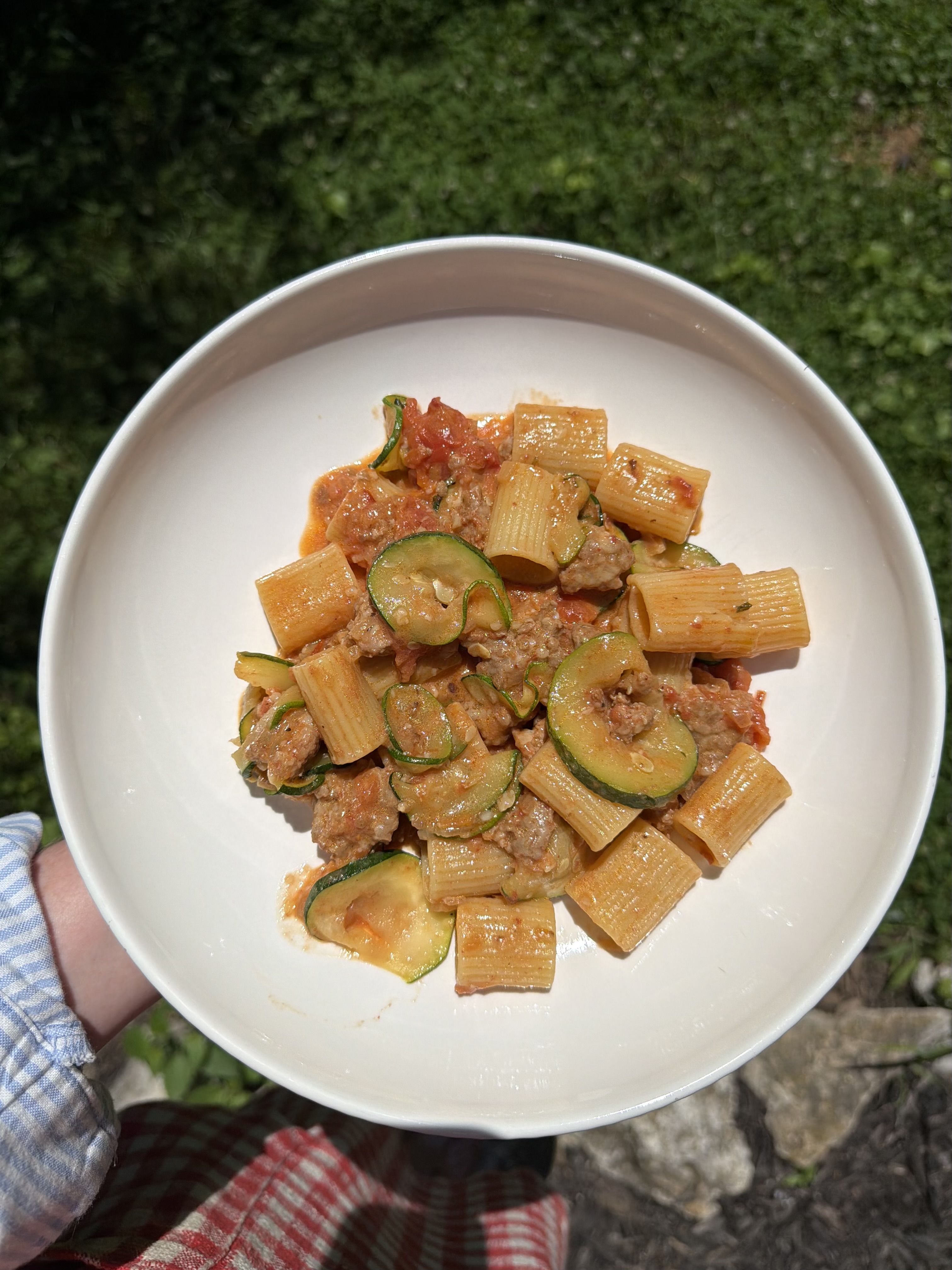 Creamy Italian sausage & zucchini pasta