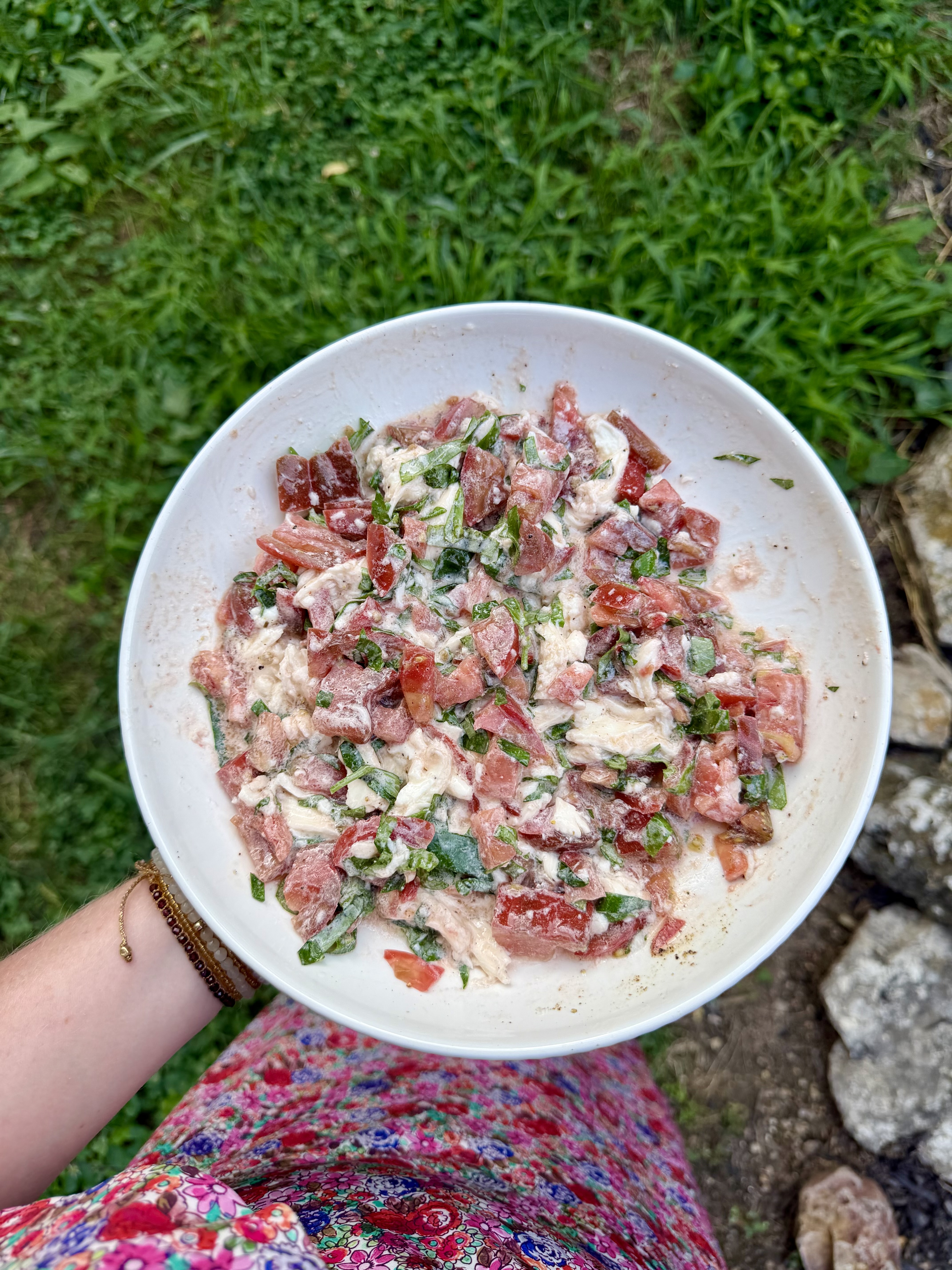 Easy Heirloom Tomato Burrata Dip